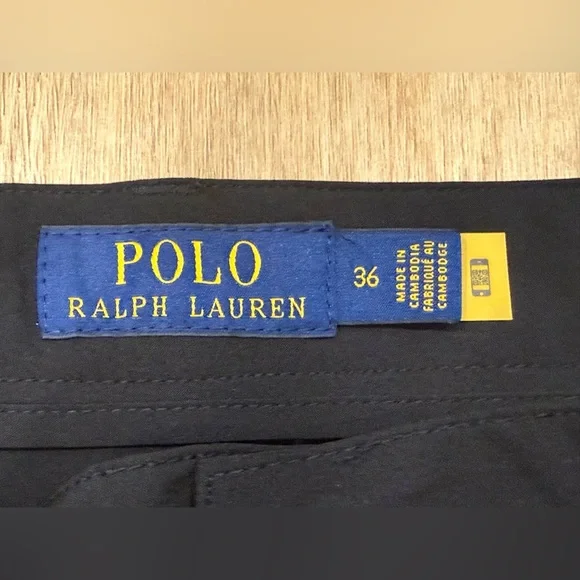 Polo Ralph Lauren 9.5” Swim Trunks Black Stretch Shorts 36
